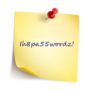 Post-It Note containing password